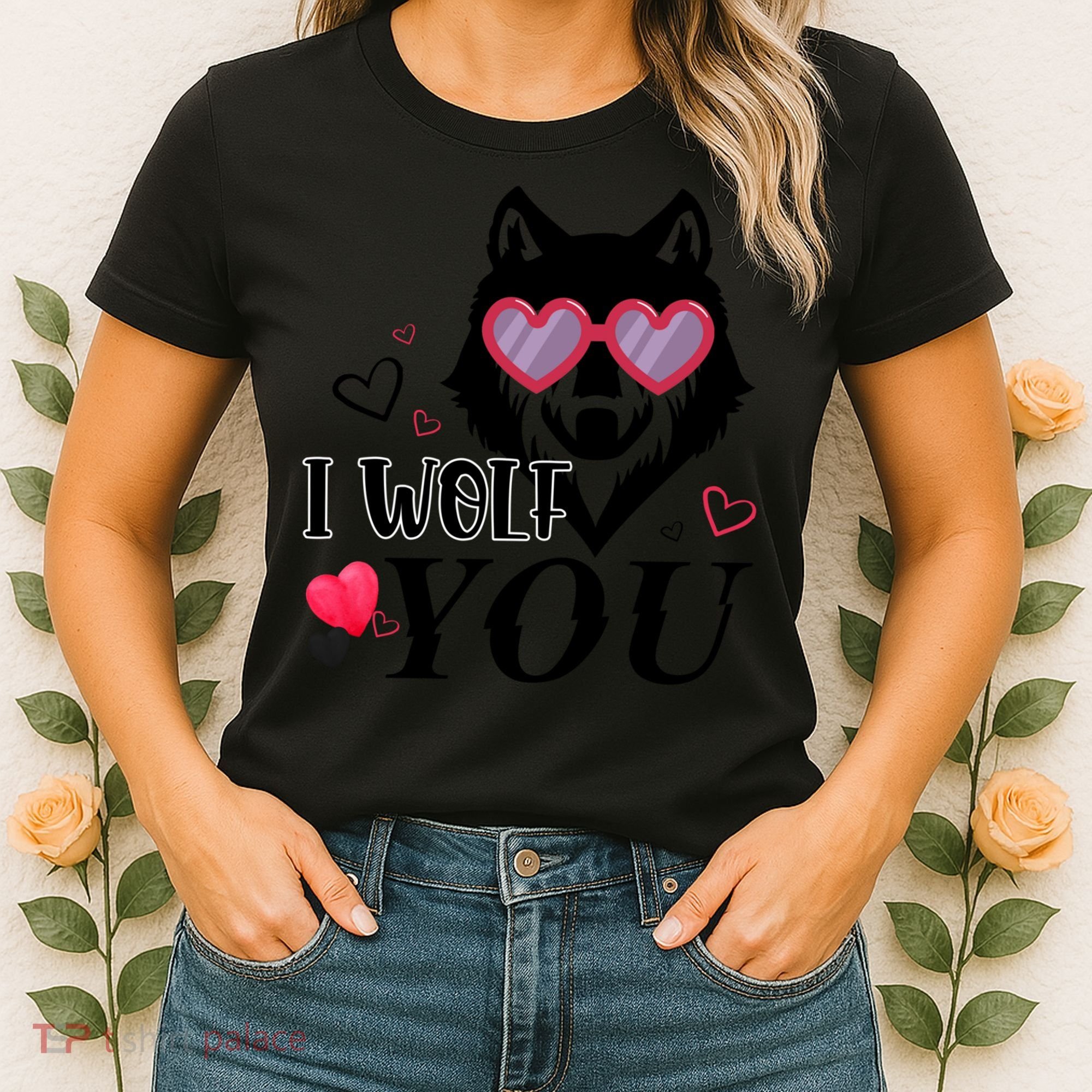 I Wolf You Cool Gift Happy Valentines Day Gift Women's T-Shirt