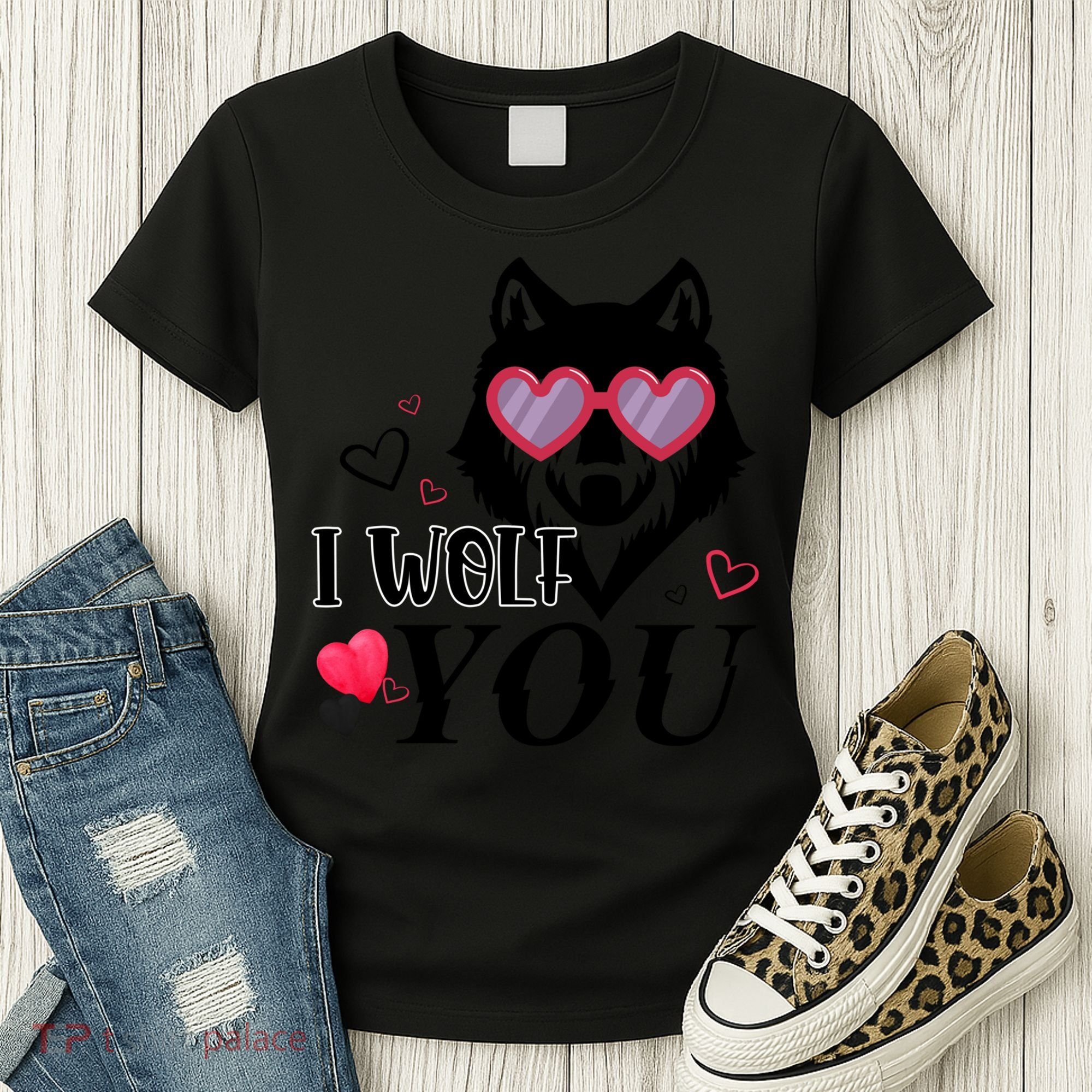I Wolf You Cool Gift Happy Valentines Day Gift Women's T-Shirt
