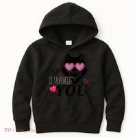 I Wolf You Cool Gift Happy Valentines Day Gift Kids Hoodie thumb 0