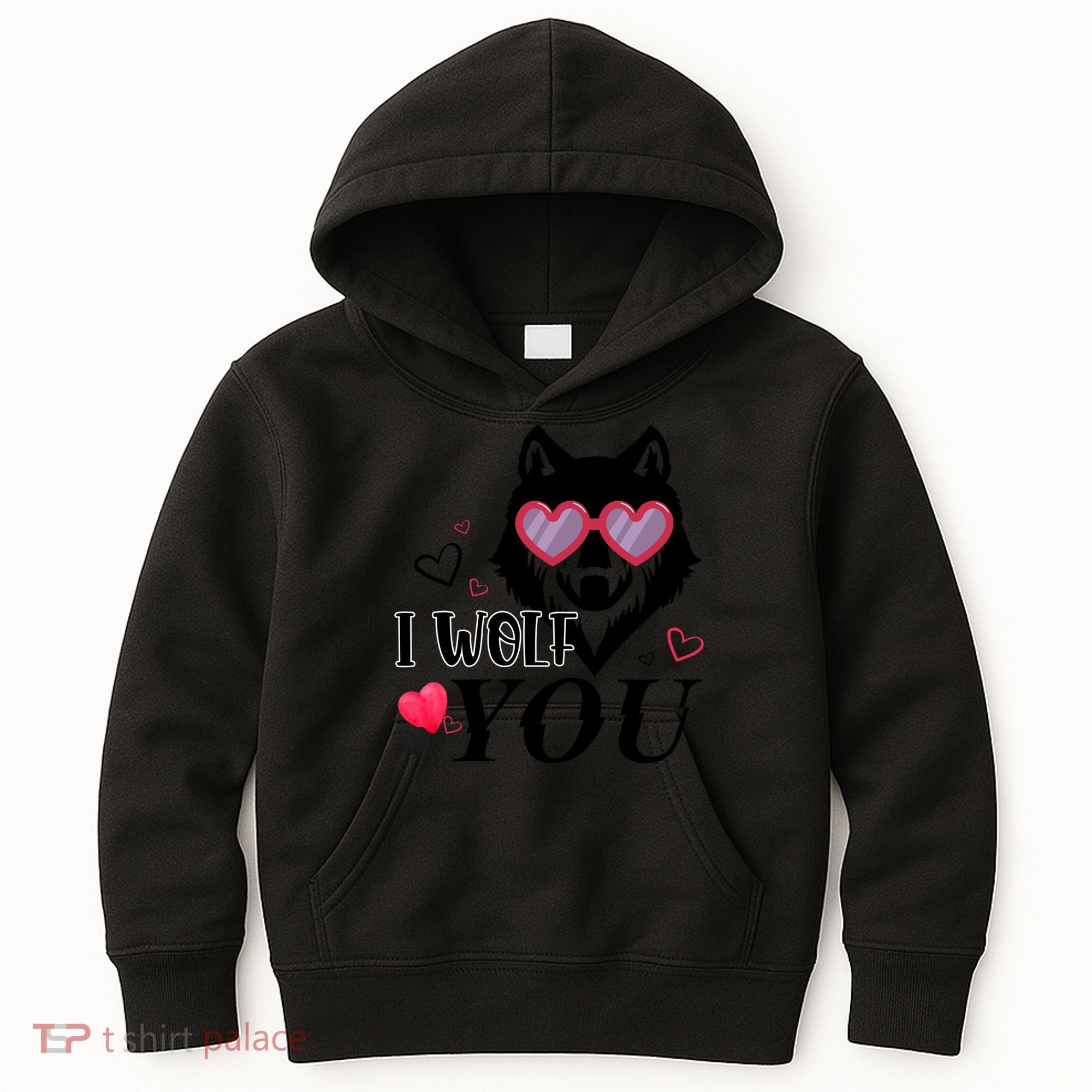 I Wolf You Cool Gift Happy Valentines Day Gift Kids Hoodie