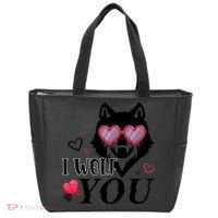 I Wolf You Cool Gift Happy Valentines Day Gift Tote Bag thumb 0