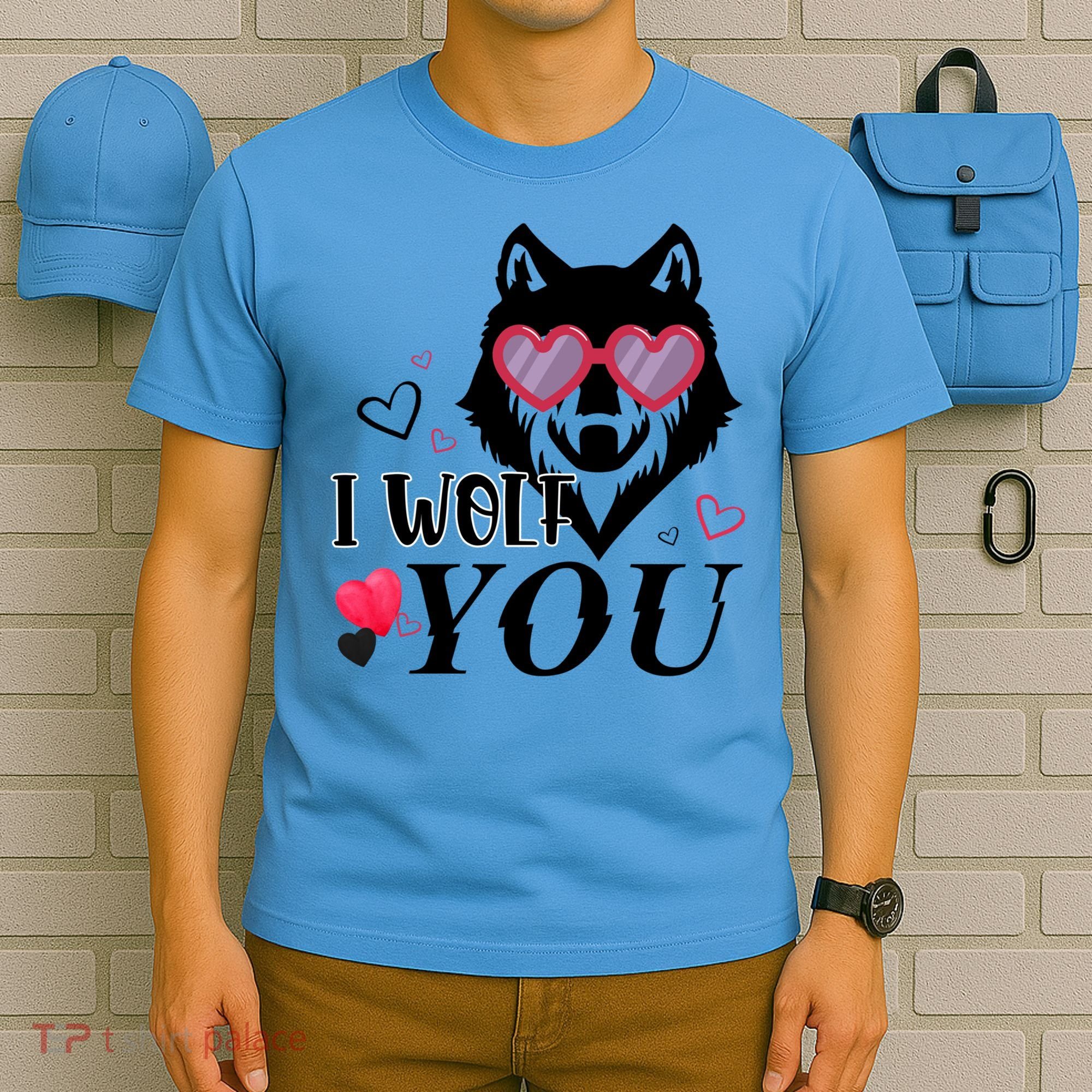 I Wolf You Cool Gift Happy Valentines Day Gift T-Shirt