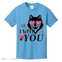 I Wolf You Cool Gift Happy Valentines Day Gift Kids T-Shirt thumb 0