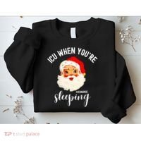 ICU When You're Sleeping Funny ICU Nurse Christmas Santa Sweatshirt thumb 2