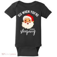 ICU When You're Sleeping Funny ICU Nurse Christmas Santa Baby Bodysuit thumb 0