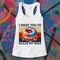 I Want You To Glaze My Hole Sarcastic Dirty Donut Women's Tank Top thumb 3