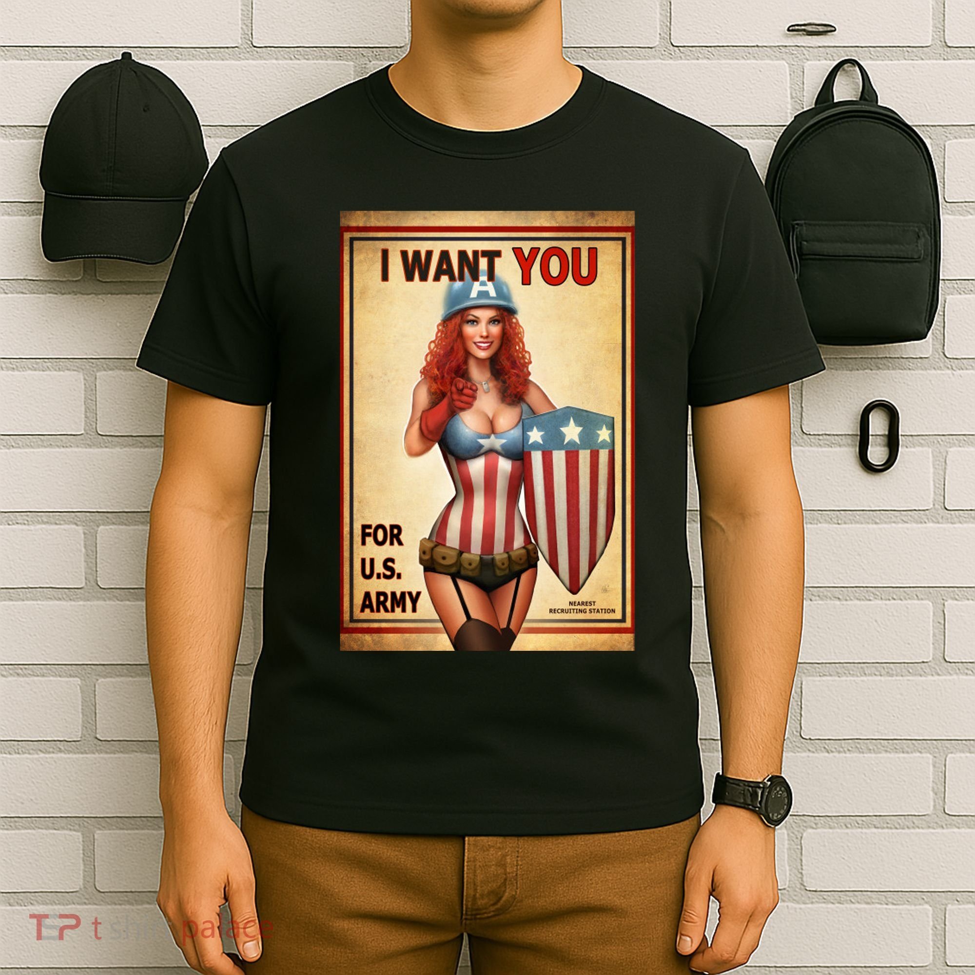 I Want You For US Army Female America T-Shirt
