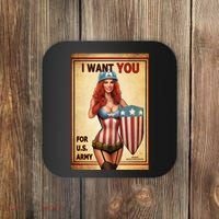 I Want You For US Army Female America Coaster thumb 0