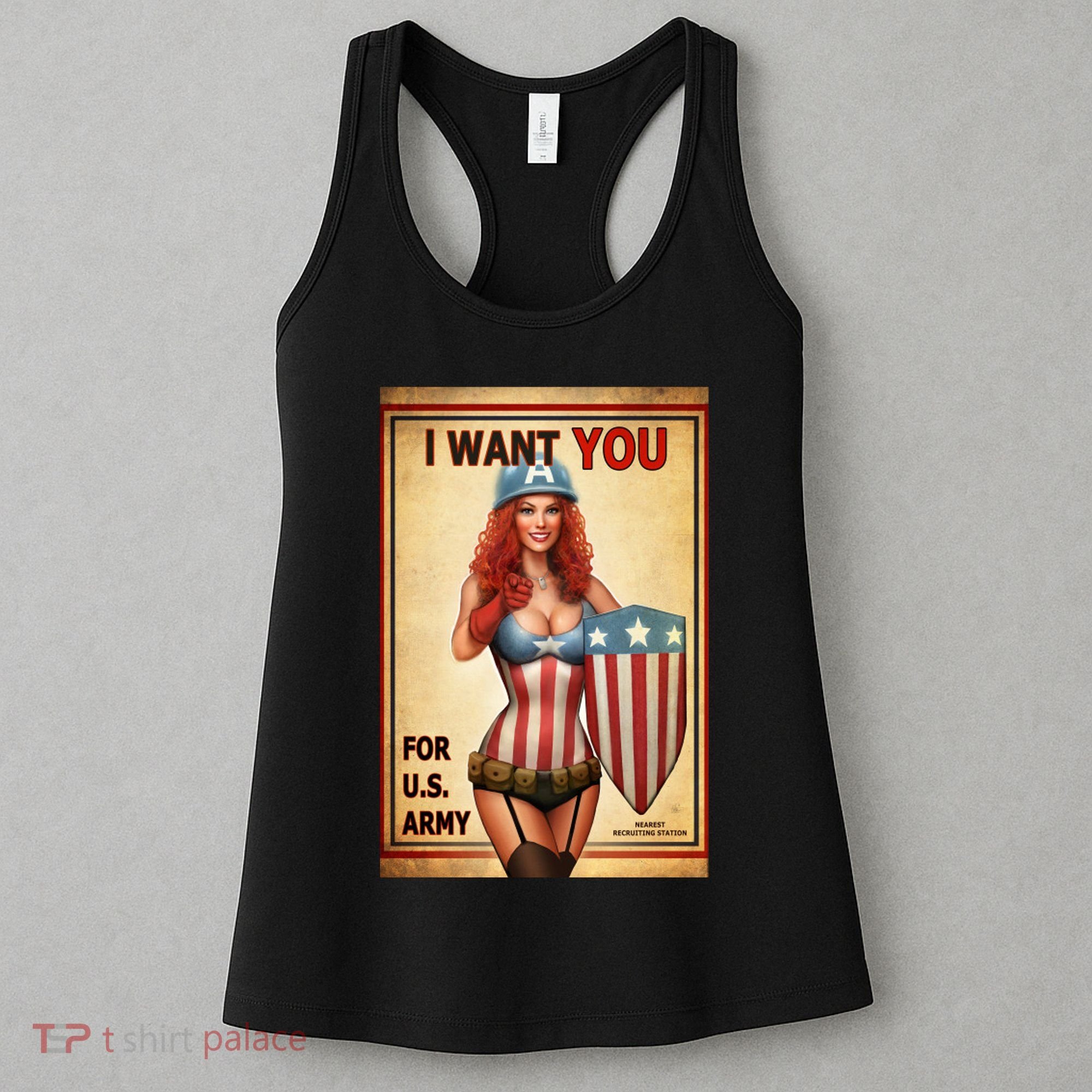 I Want You For US Army Female America Women's Tank Top
