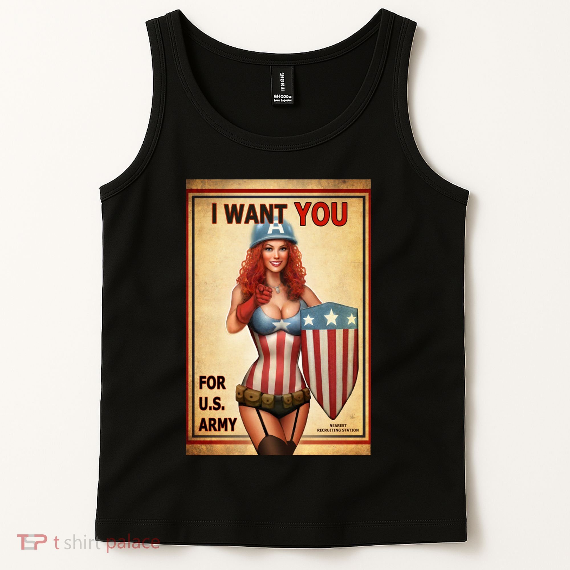 I Want You For US Army Female America Tank Top