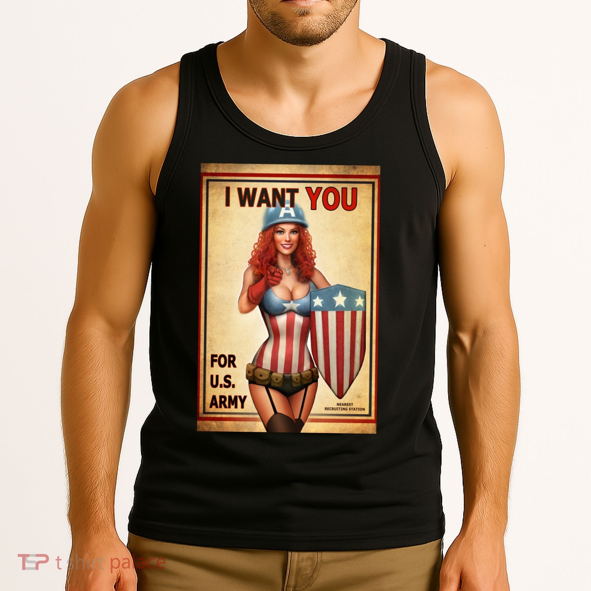 I Want You For US Army Female America Tank Top