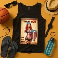 I Want You For US Army Female America Tank Top thumb 4