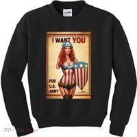 I Want You For US Army Female America Kids Sweatshirt thumb 0