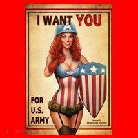 I Want You For US Army Female America Santa Hat thumb 1