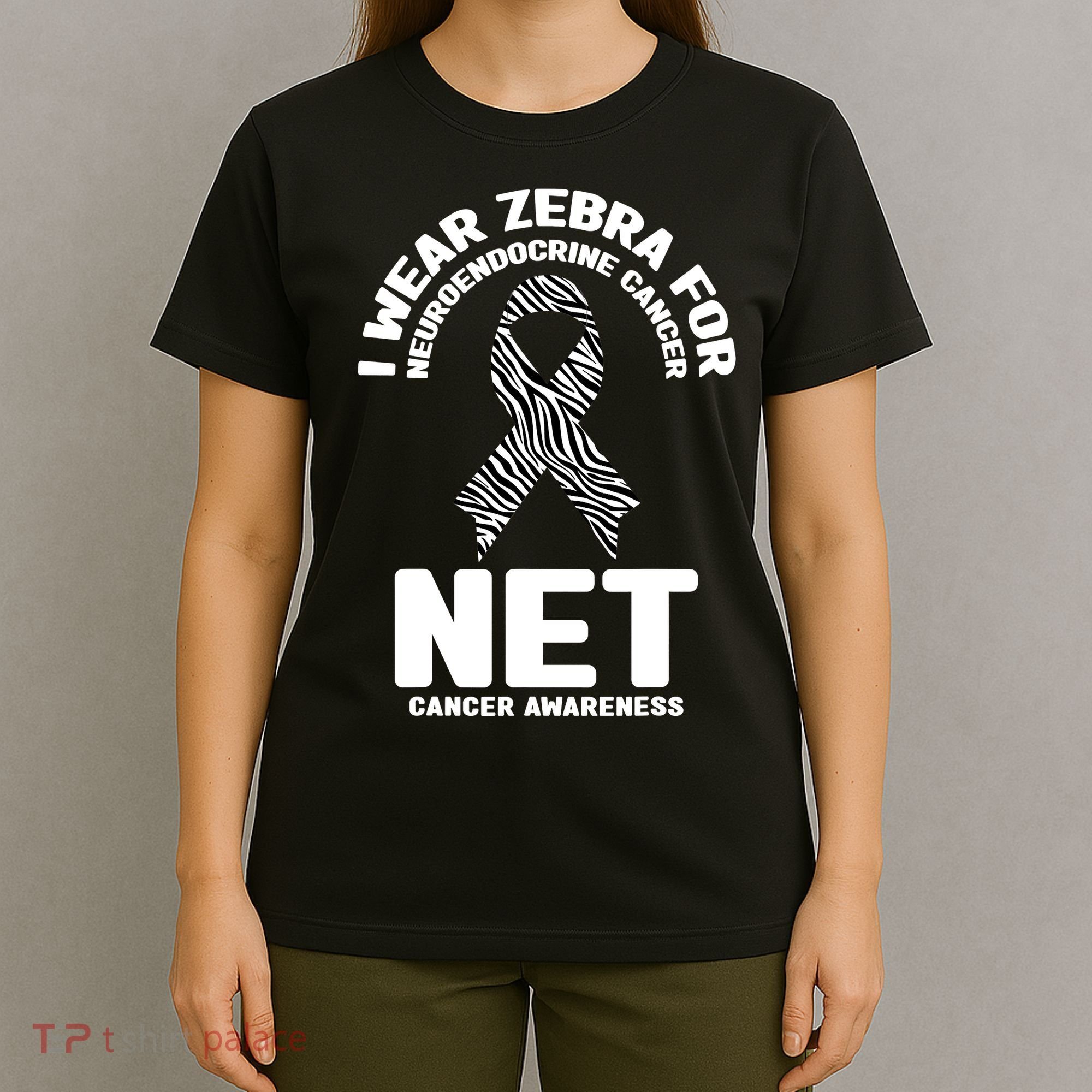 I Wear Zebra for Neuroendocrine Cancer Awareness NET Cancer T-Shirt