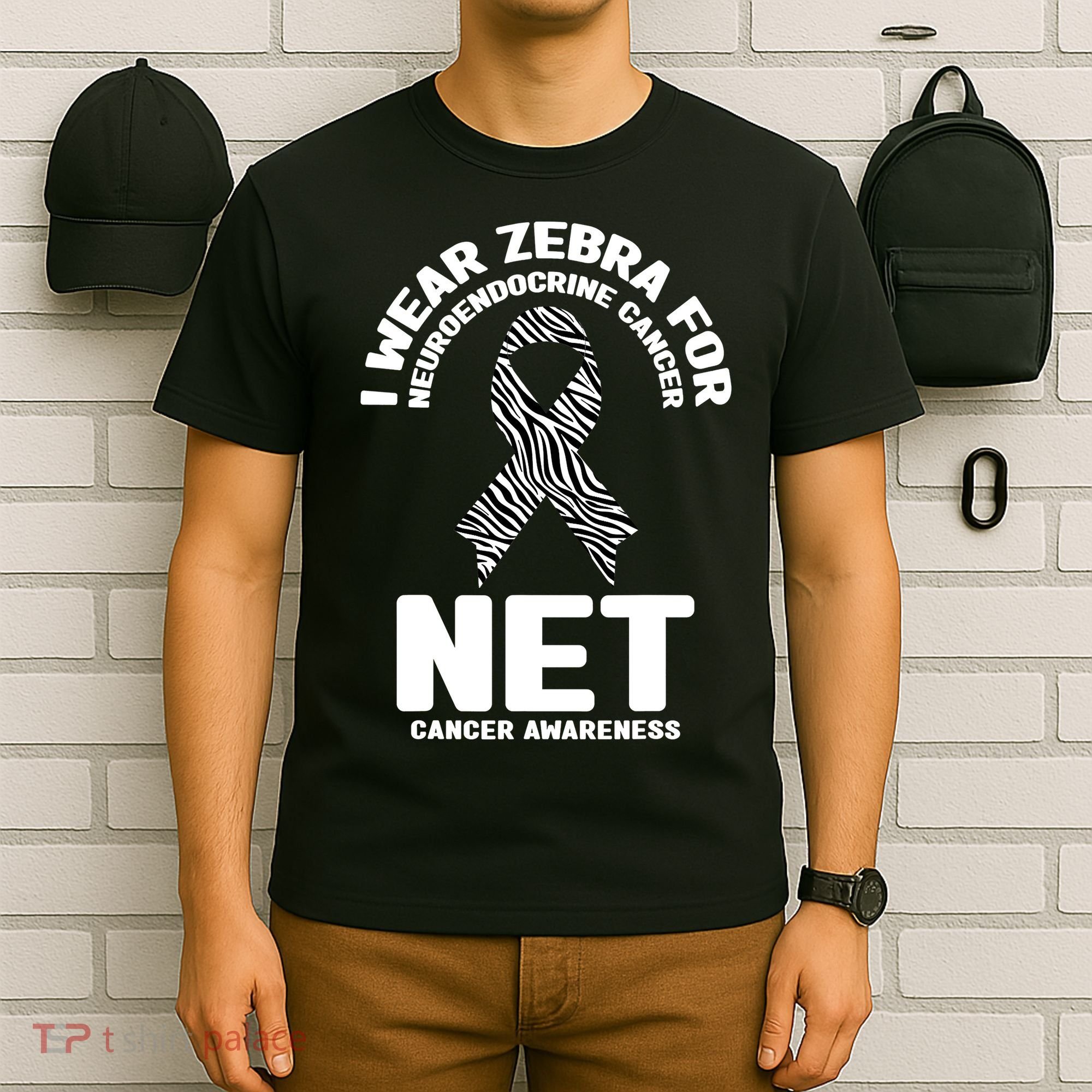 I Wear Zebra for Neuroendocrine Cancer Awareness NET Cancer T-Shirt
