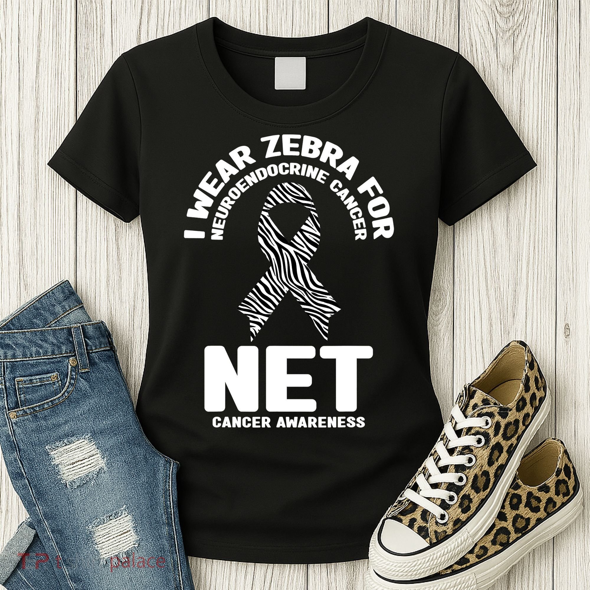 I Wear Zebra for Neuroendocrine Cancer Awareness NET Cancer Women's T-Shirt