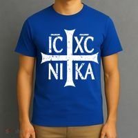 Ic Xc Nika Cross Christogram Orthodox Christian T-Shirt thumb 3