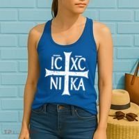 Ic Xc Nika Cross Christogram Orthodox Christian Women's Tank Top thumb 2