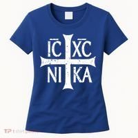 Ic Xc Nika Cross Christogram Orthodox Christian Women's T-Shirt thumb 0
