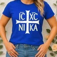 Ic Xc Nika Cross Christogram Orthodox Christian Women's T-Shirt thumb 2