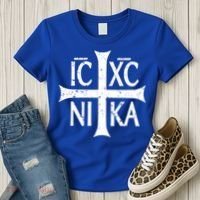 Ic Xc Nika Cross Christogram Orthodox Christian Women's T-Shirt thumb 3