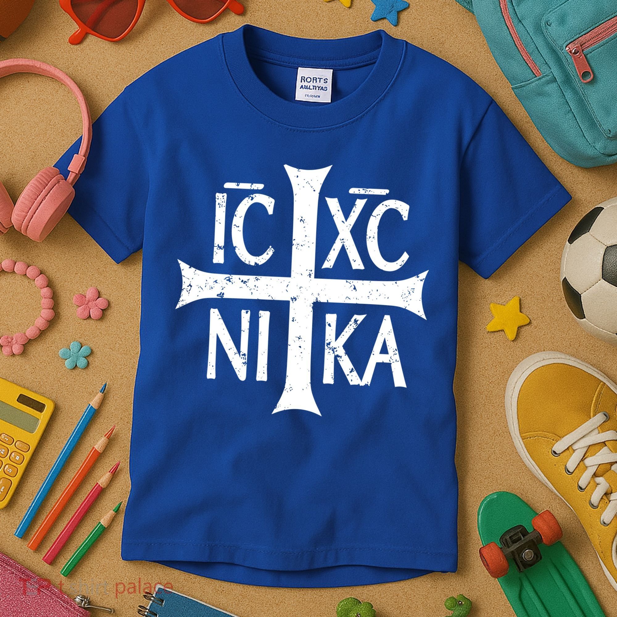Ic Xc Nika Cross Christogram Orthodox Christian Kids T-Shirt