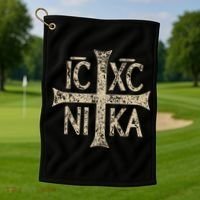 Ic Xc Nika Cross Christogram Orthodox Christian Golf Towel thumb 1