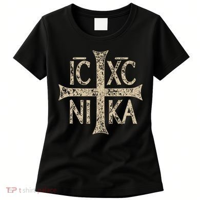 Ic Xc Nika Cross Christogram Orthodox Christian Women's T-Shirt