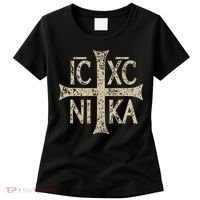 Ic Xc Nika Cross Christogram Orthodox Christian Women's T-Shirt thumb 0