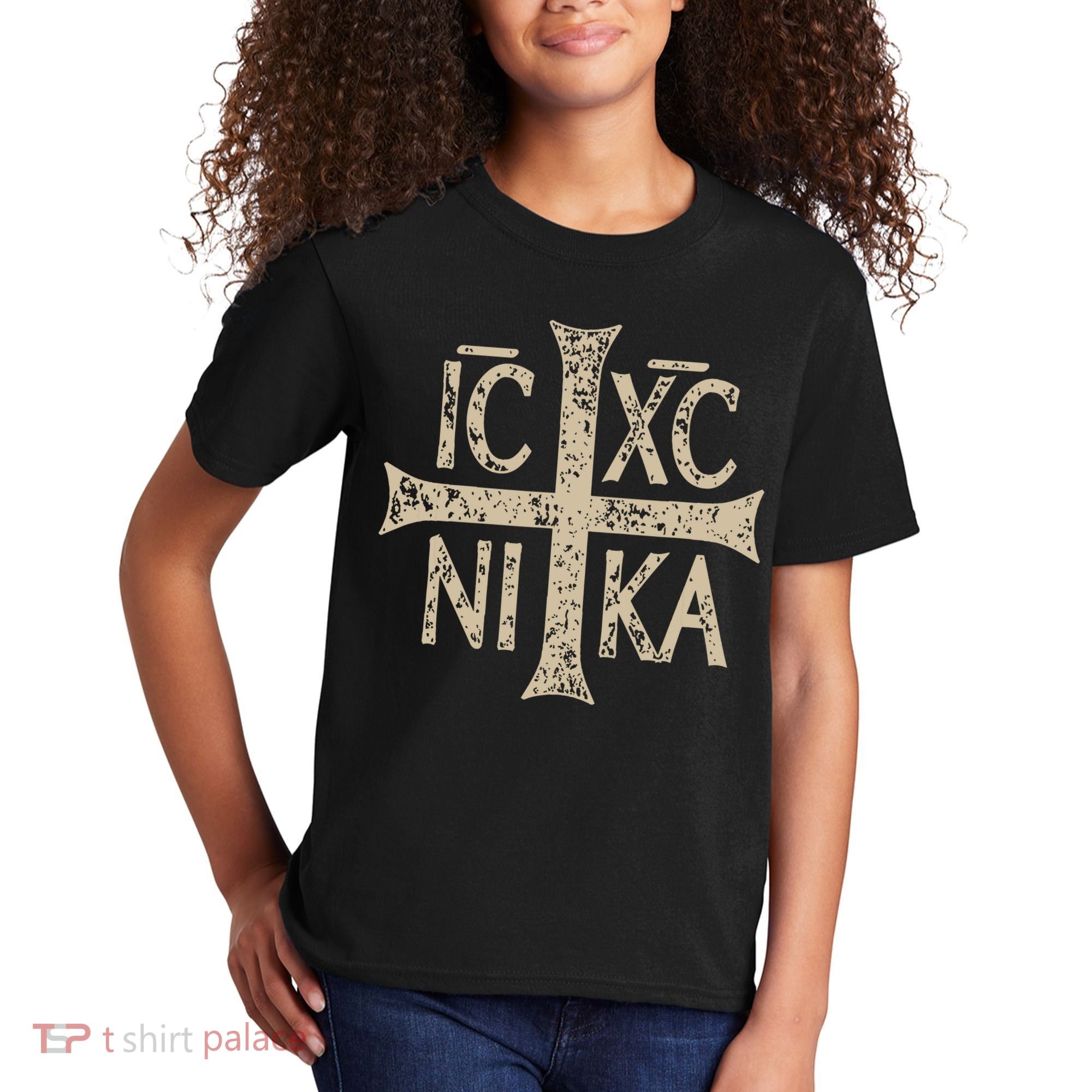 Ic Xc Nika Cross Christogram Orthodox Christian Kids T-Shirt