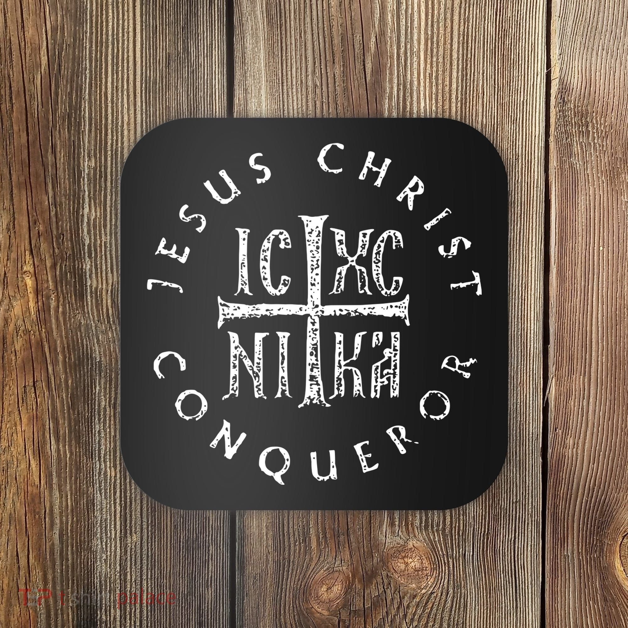 Ic Xc Nika Cross Christogram Orthodox Christian Coaster
