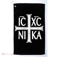 IC XC NIKA Cross Orthodox Eastern Christianity Christogram Golf Towel thumb 0