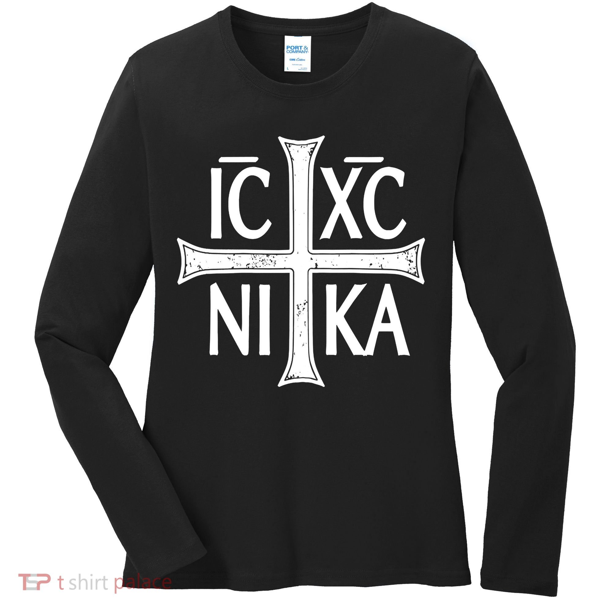 IC XC NIKA Cross Orthodox Eastern Christianity Christogram Women's Long Sleeve Shirt
