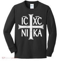 IC XC NIKA Cross Orthodox Eastern Christianity Christogram Kids Long Sleeve Shirt thumb 0