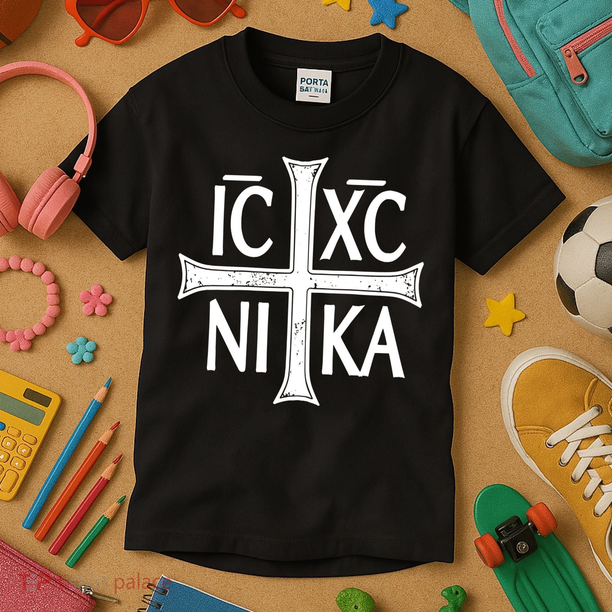 IC XC NIKA Cross Orthodox Eastern Christianity Christogram Kids T-Shirt