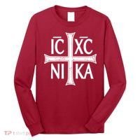 IC XC NIKA Cross Orthodox Eastern Christianity Christogram Long Sleeve Shirt thumb 0