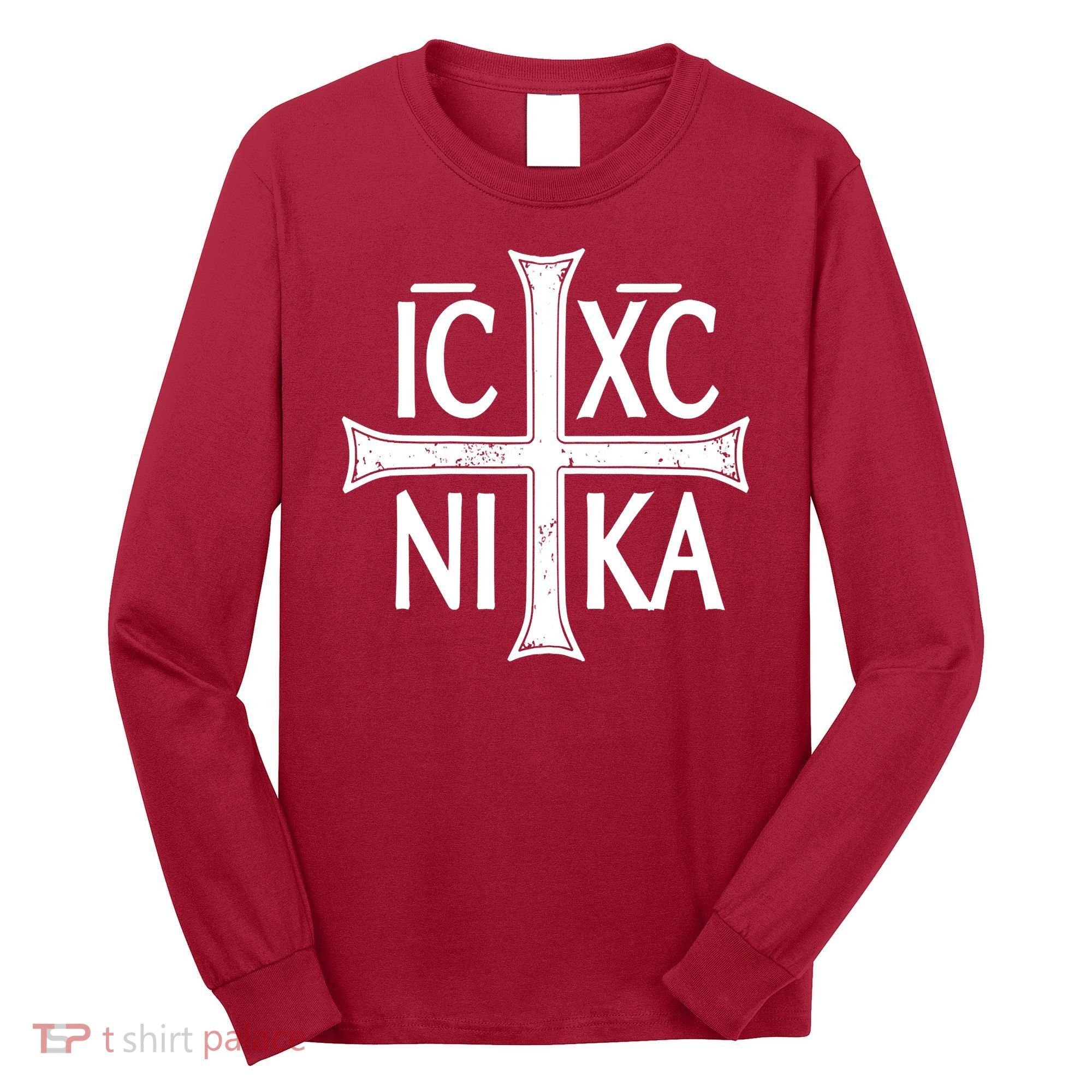 IC XC NIKA Cross Orthodox Eastern Christianity Christogram Long Sleeve Shirt