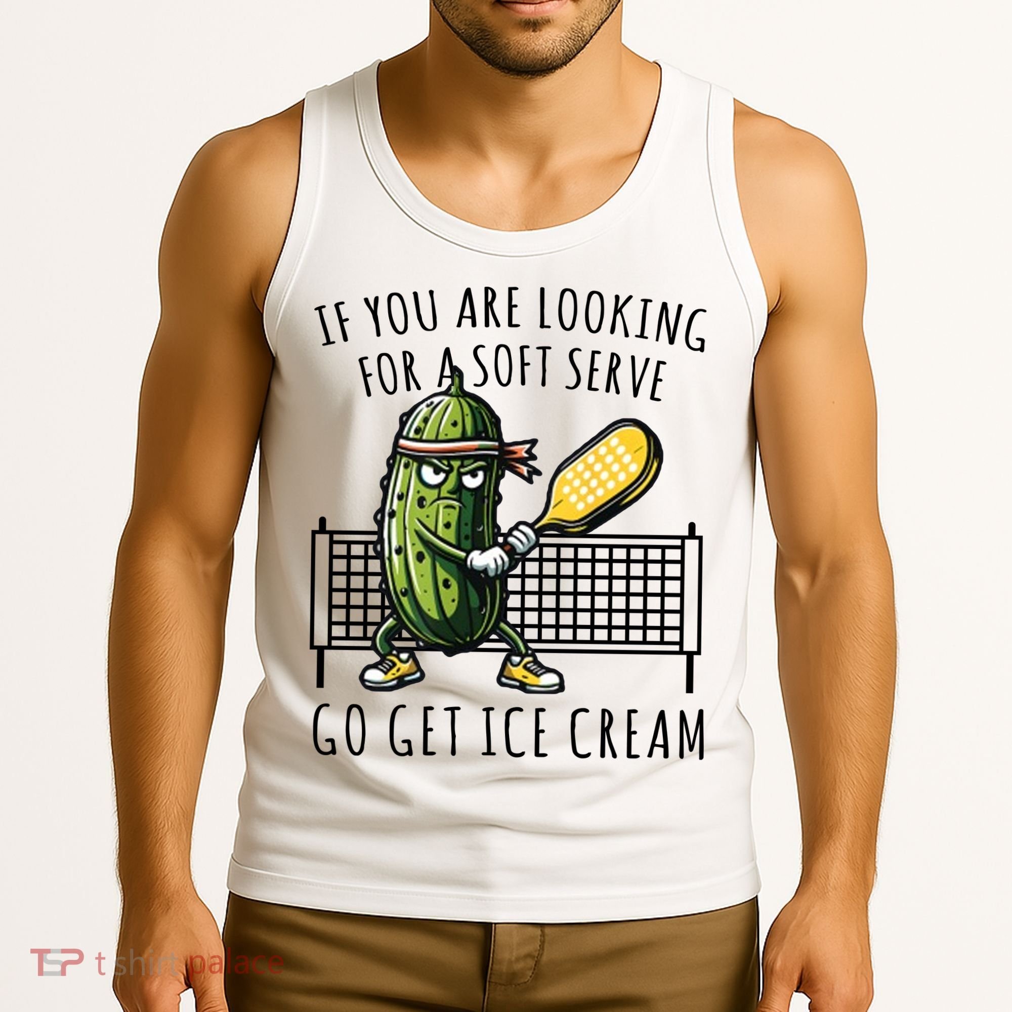 If You Are Looking For A Soft Serve Go Get Ice Cream Funny Pickleball Tank Top