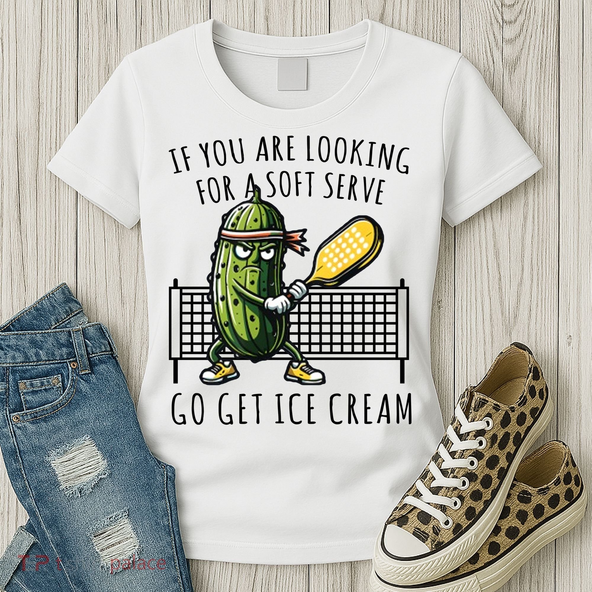 If You Are Looking For A Soft Serve Go Get Ice Cream Funny Pickleball Women's T-Shirt