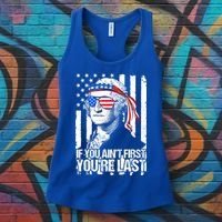 If You Ain't First You're Last George Washington Sunglasses Women's Tank Top thumb 3