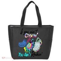 If You Aint Crocin You Aint Rockin Tie Dye Tote Bag thumb 0