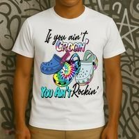 If You Aint Crocin You Aint Rockin Tie Dye T-Shirt thumb 3