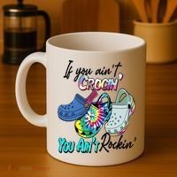 If You Aint Crocin You Aint Rockin Tie Dye Coffee Mug thumb 4