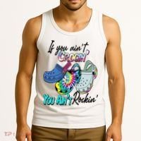 If You Aint Crocin You Aint Rockin Tie Dye Tank Top thumb 3