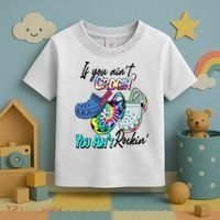 If You Aint Crocin You Aint Rockin Tie Dye Toddler T-Shirt thumb 3