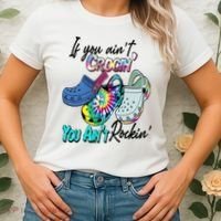 If You Aint Crocin You Aint Rockin Tie Dye Women's T-Shirt thumb 2