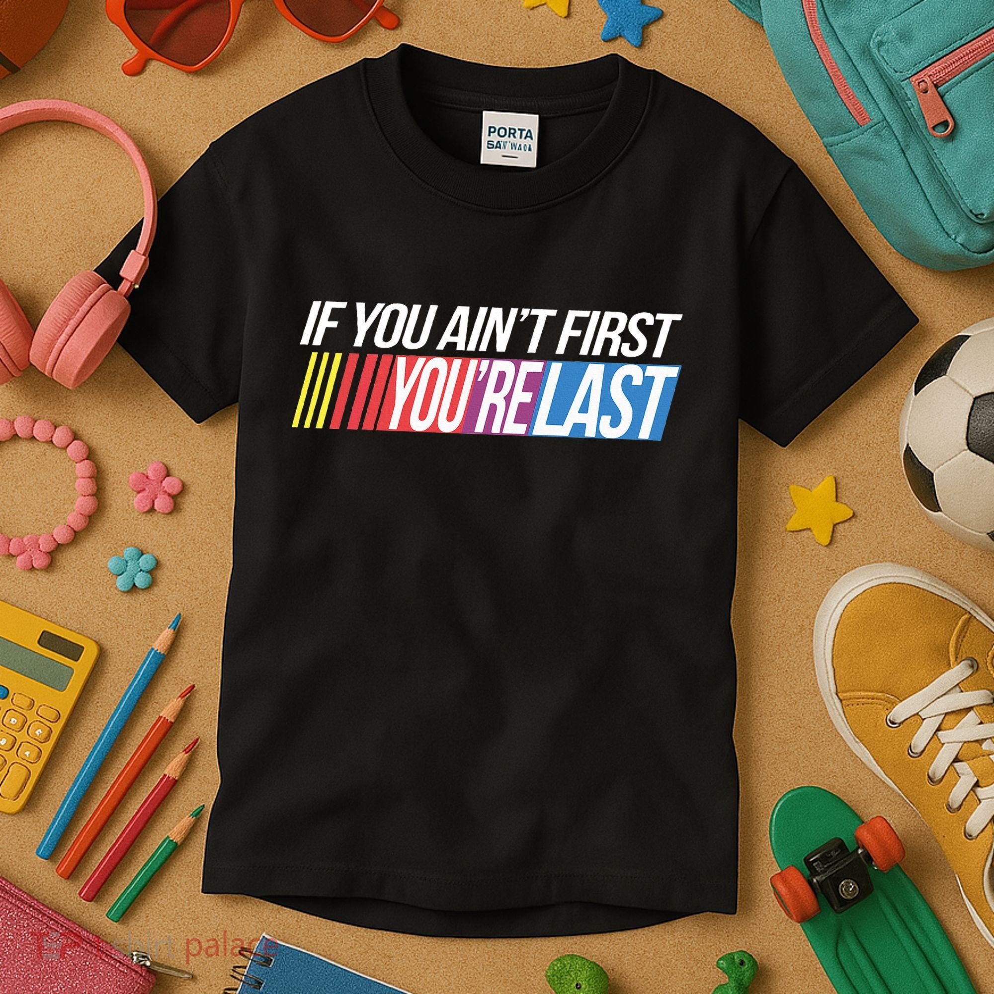 If You AinT First YouRe Last Formula Racing Kids T-Shirt