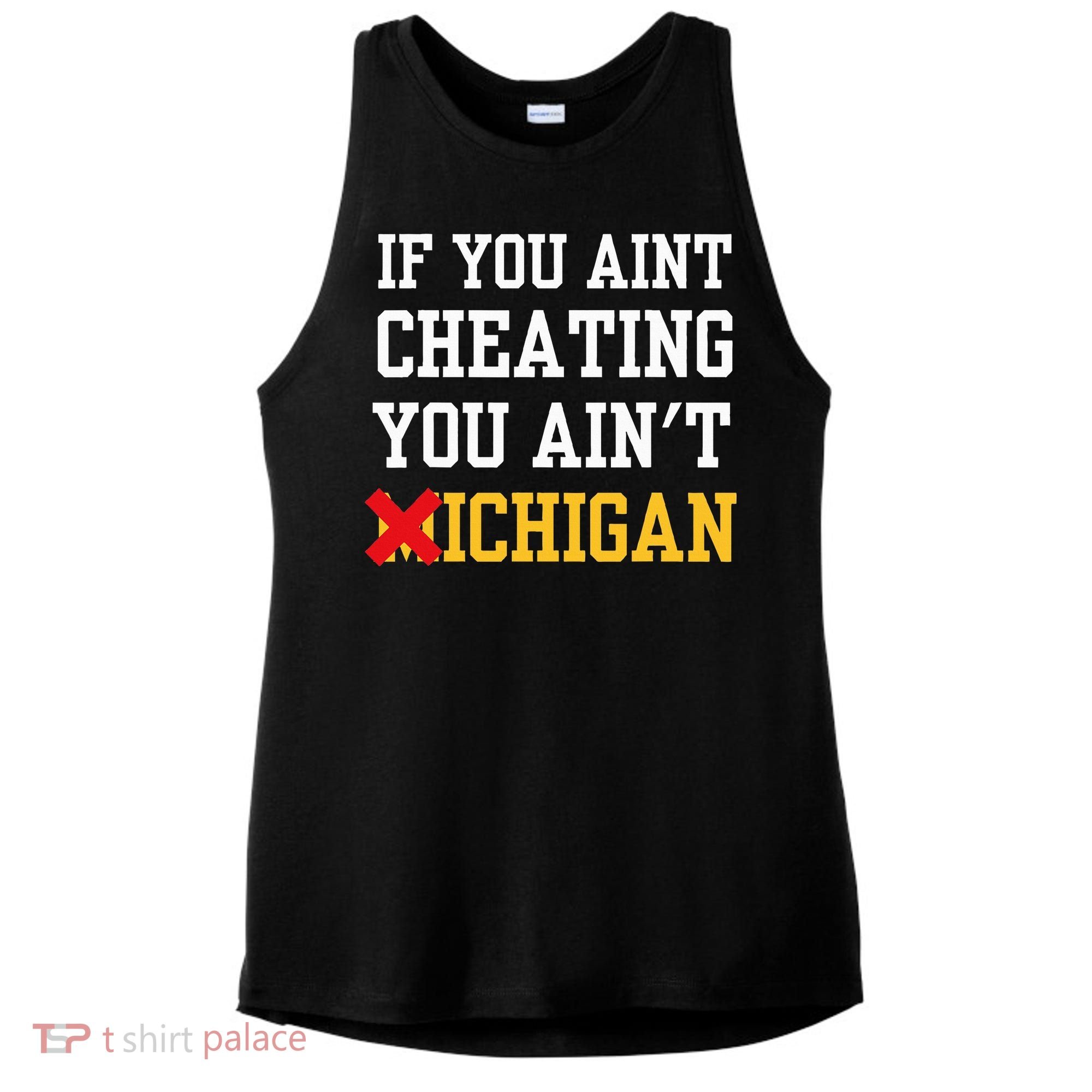 If You Aint Cheating You Ain't Michigan retro  Ladies PosiCharge Tri-Blend Wicking Tank