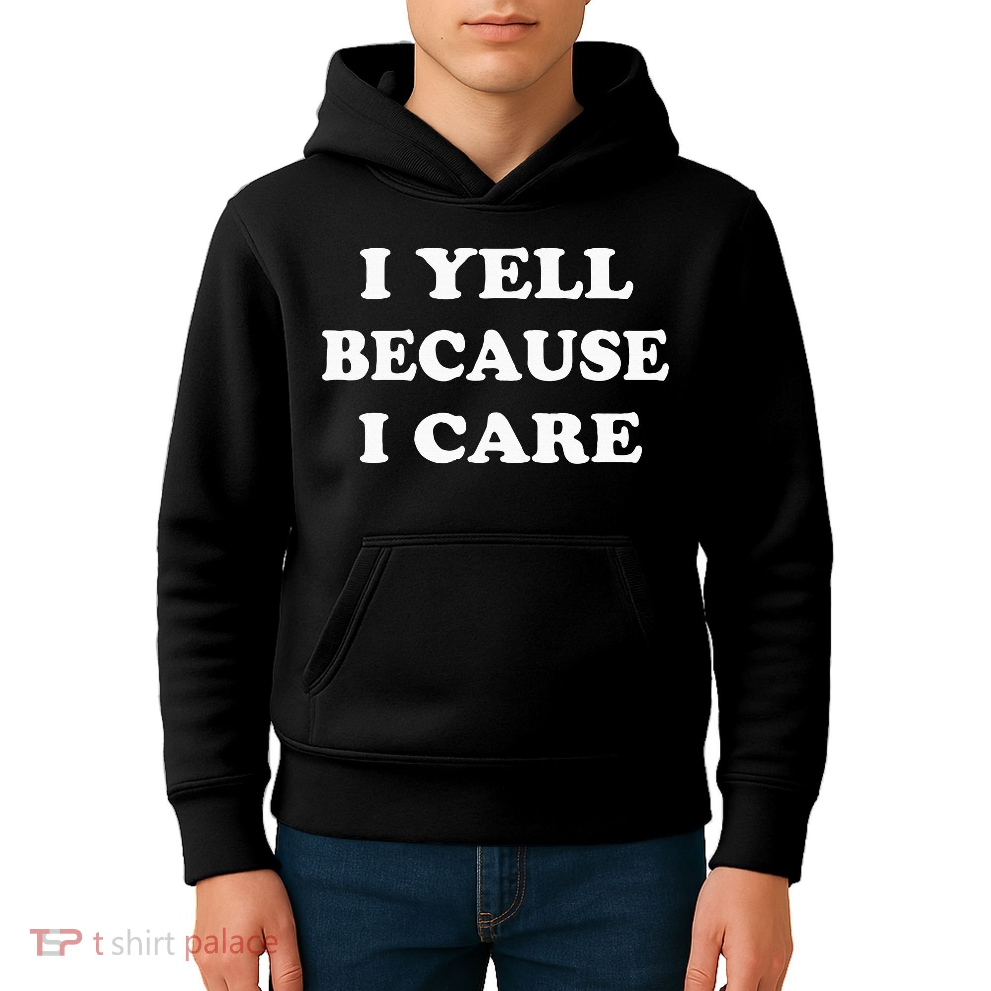 I Yell Because I Care Kids Hoodie